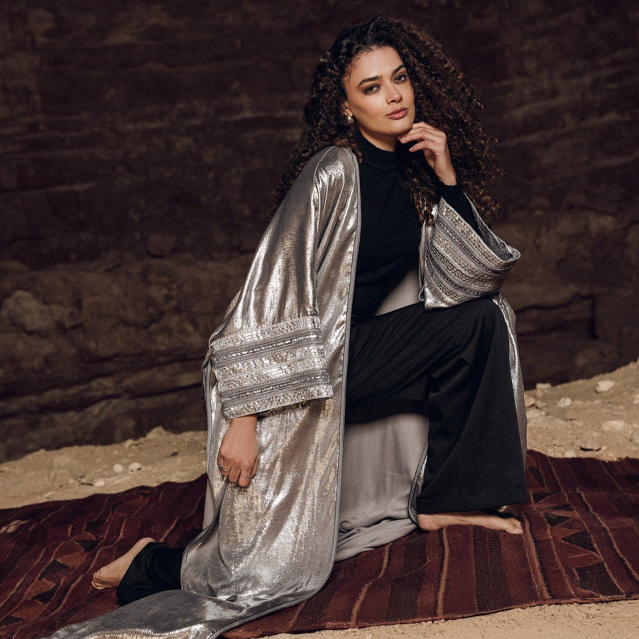 Diamond Kaftan Light Silver - AB Essential Women Wear