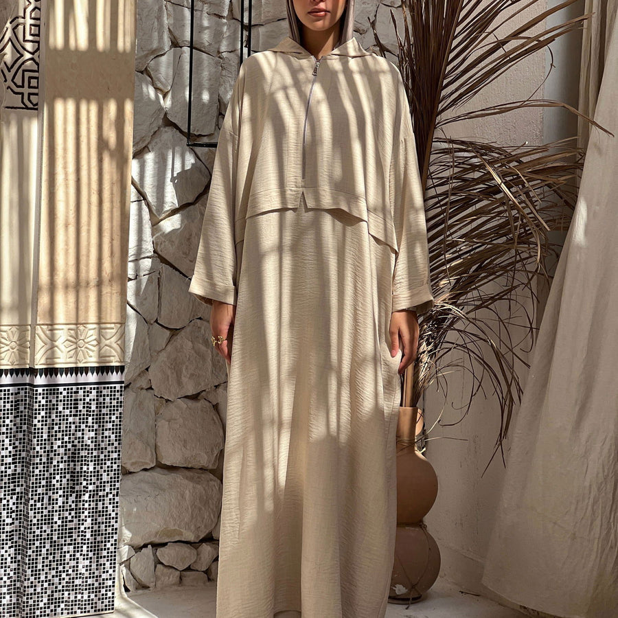 Dorra Abaya Beige - AB Essential Women Wear