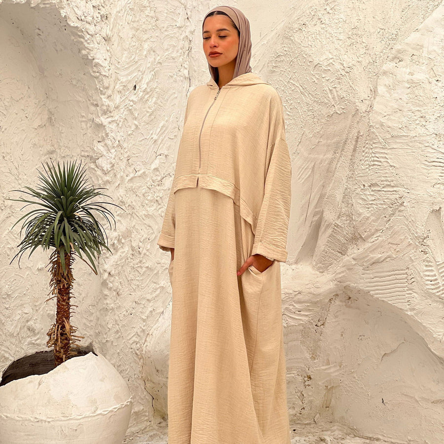 Dorra Abaya Beige - AB Essential Women Wear