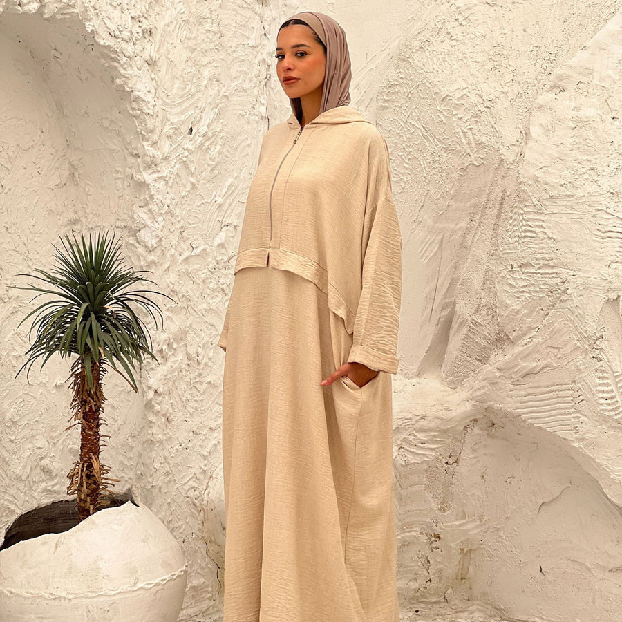 Dorra Abaya Beige - AB Essential Women Wear
