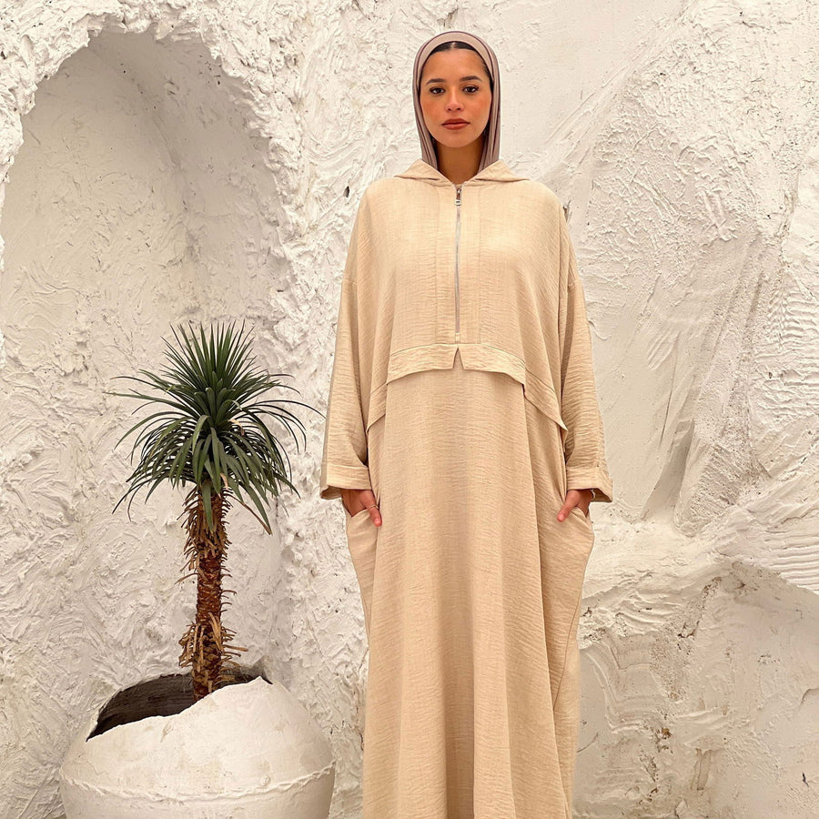 Dorra Abaya Beige - AB Essential Women Wear
