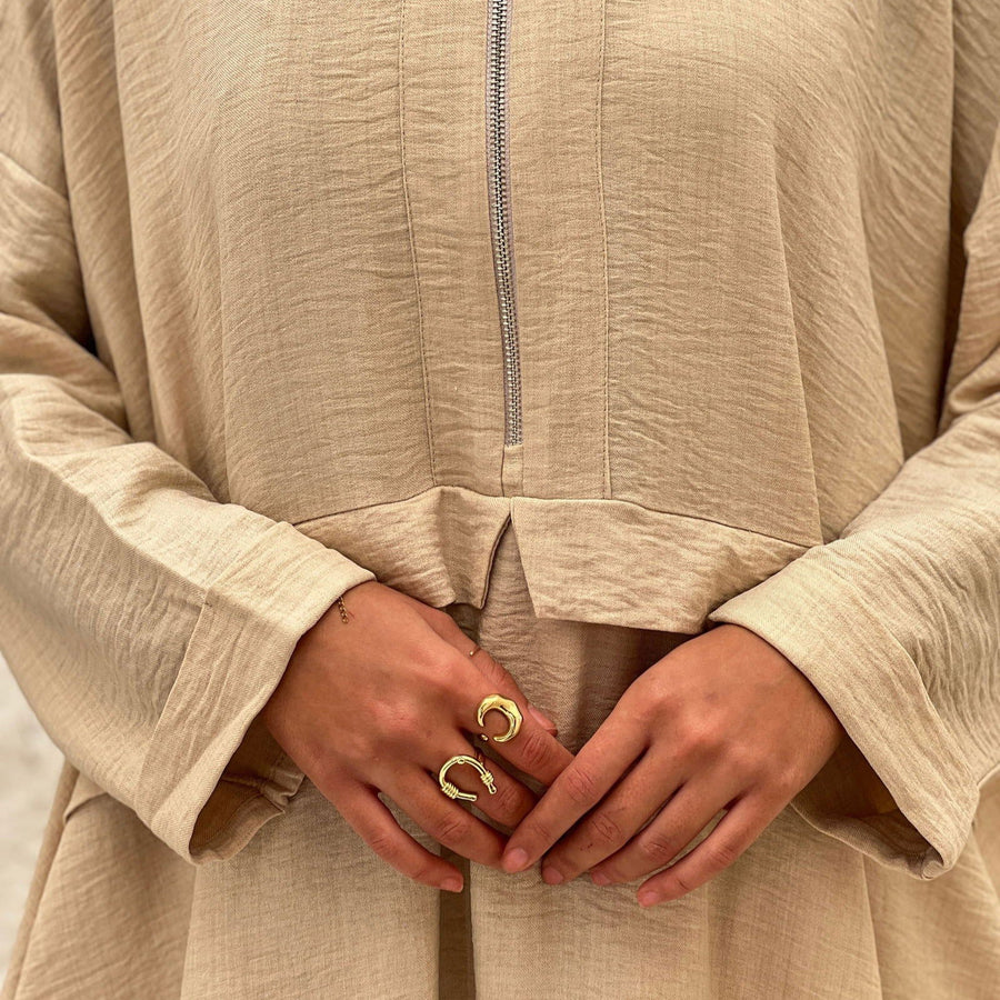 Dorra Abaya Beige - AB Essential Women Wear