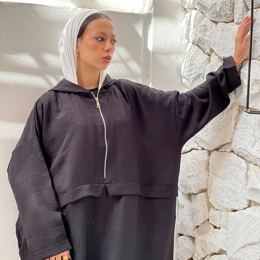 Dorra Abaya Black - AB Essential Women Wear