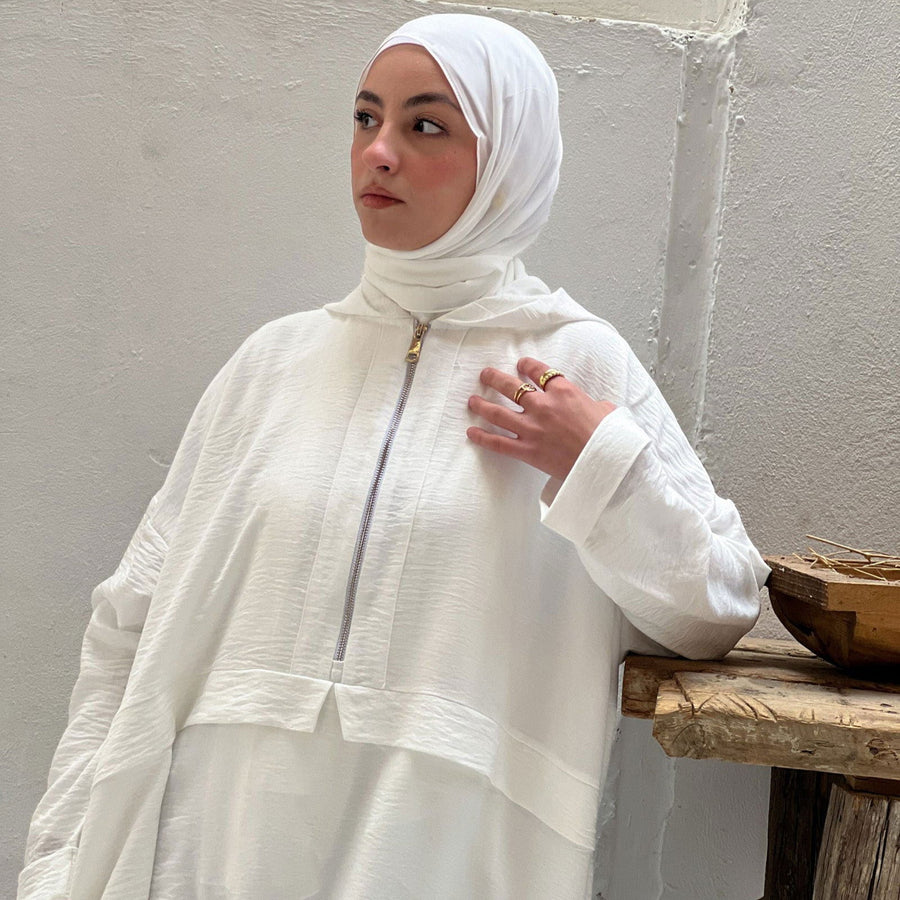 Dorra Abaya Off White - AB Essential Women Wear