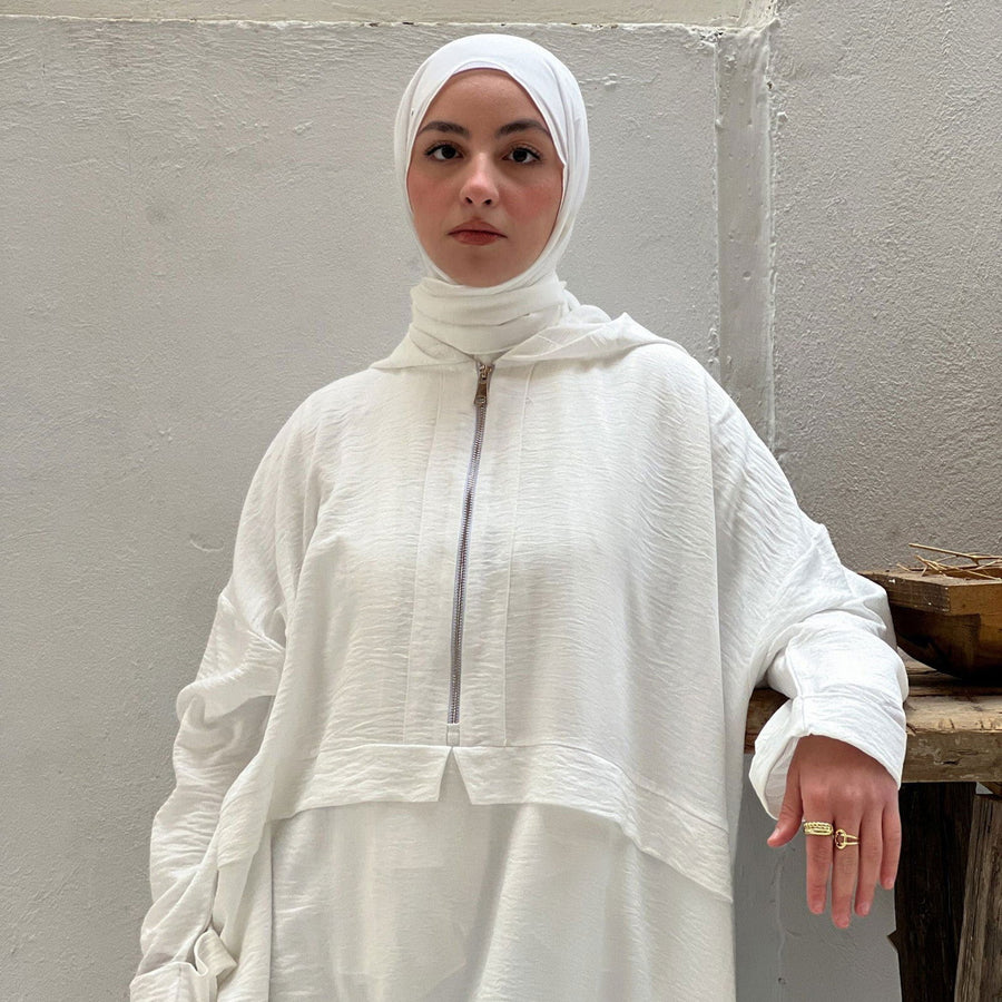 Dorra Abaya Off White - AB Essential Women Wear