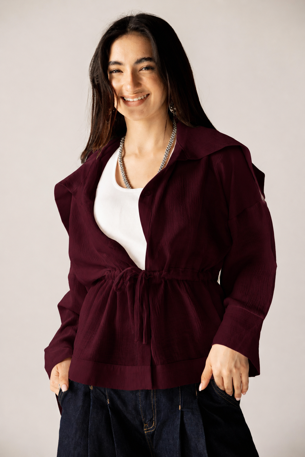 Seashell Top Burgundy