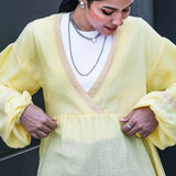 Embroidery Top Yellow - AB Essential Women Wear