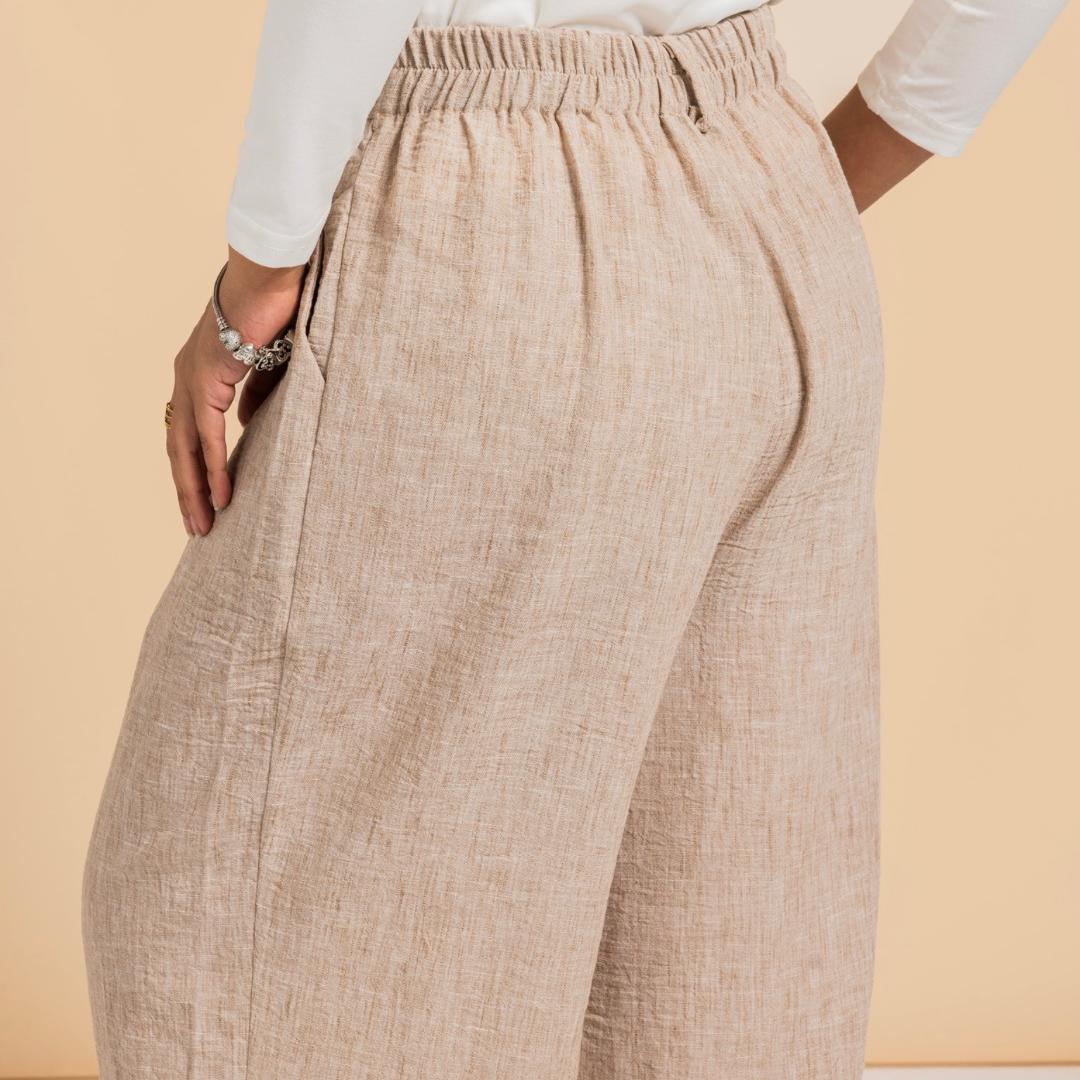 Essential Linen Pants Dark Cafe - AB Essential Women Wear
