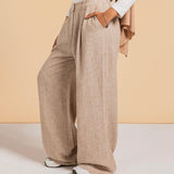 Essential Linen Pants Dark Cafe - AB Essential Women Wear
