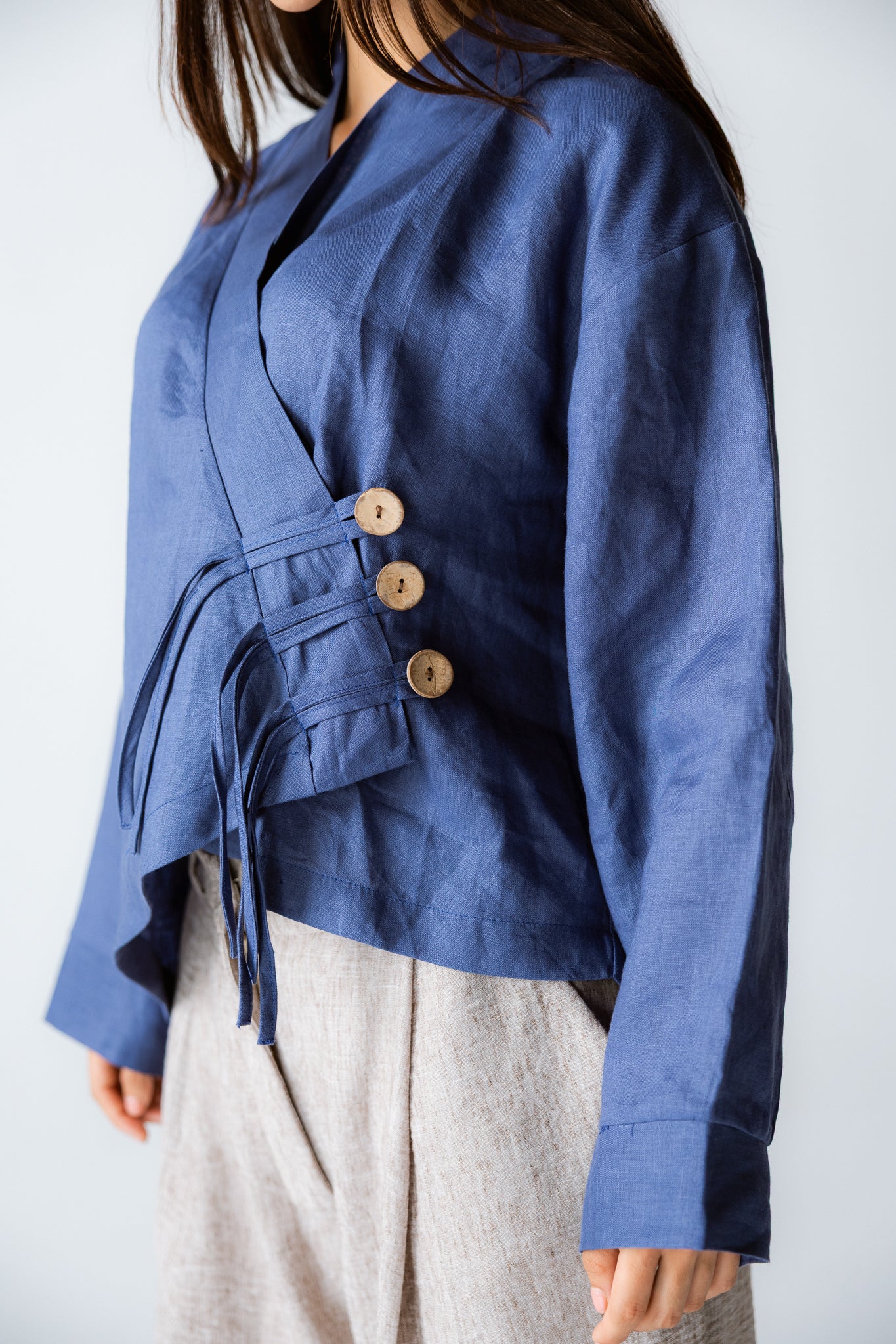 Linen Air Top Navy