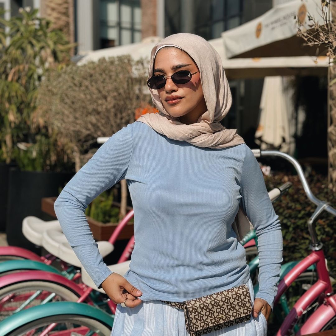 Glow Top Baby Blue - AB Essential Women Wear