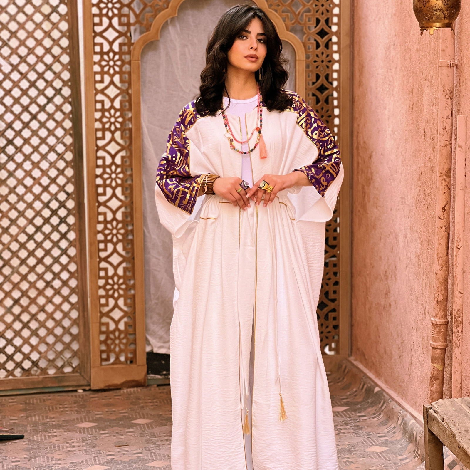 Gold Purple Kaftan - AB Essential Women Wear