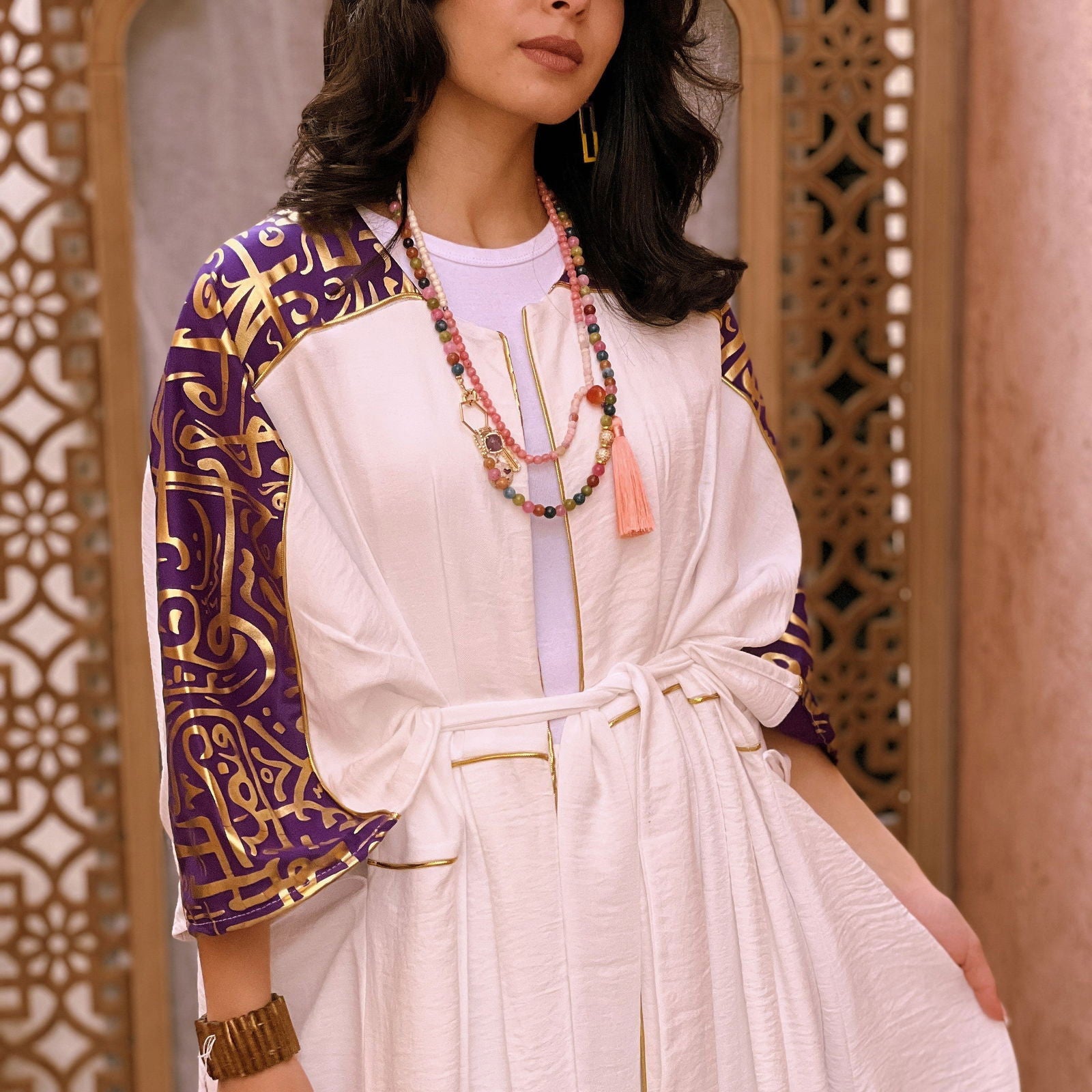 Gold Purple Kaftan - AB Essential Women Wear