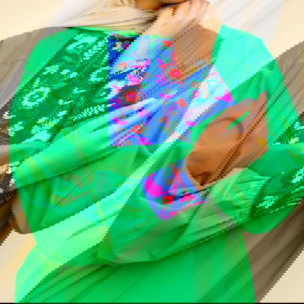Green Flower Dress - AB Essential Women Wear