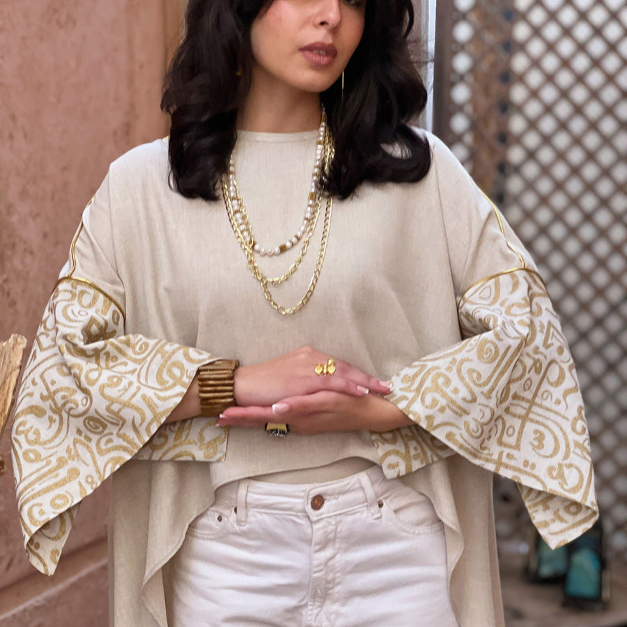Horof Kaftan Golden Beige - AB Essential Women Wear