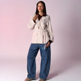 Fine Line Blazer Beige