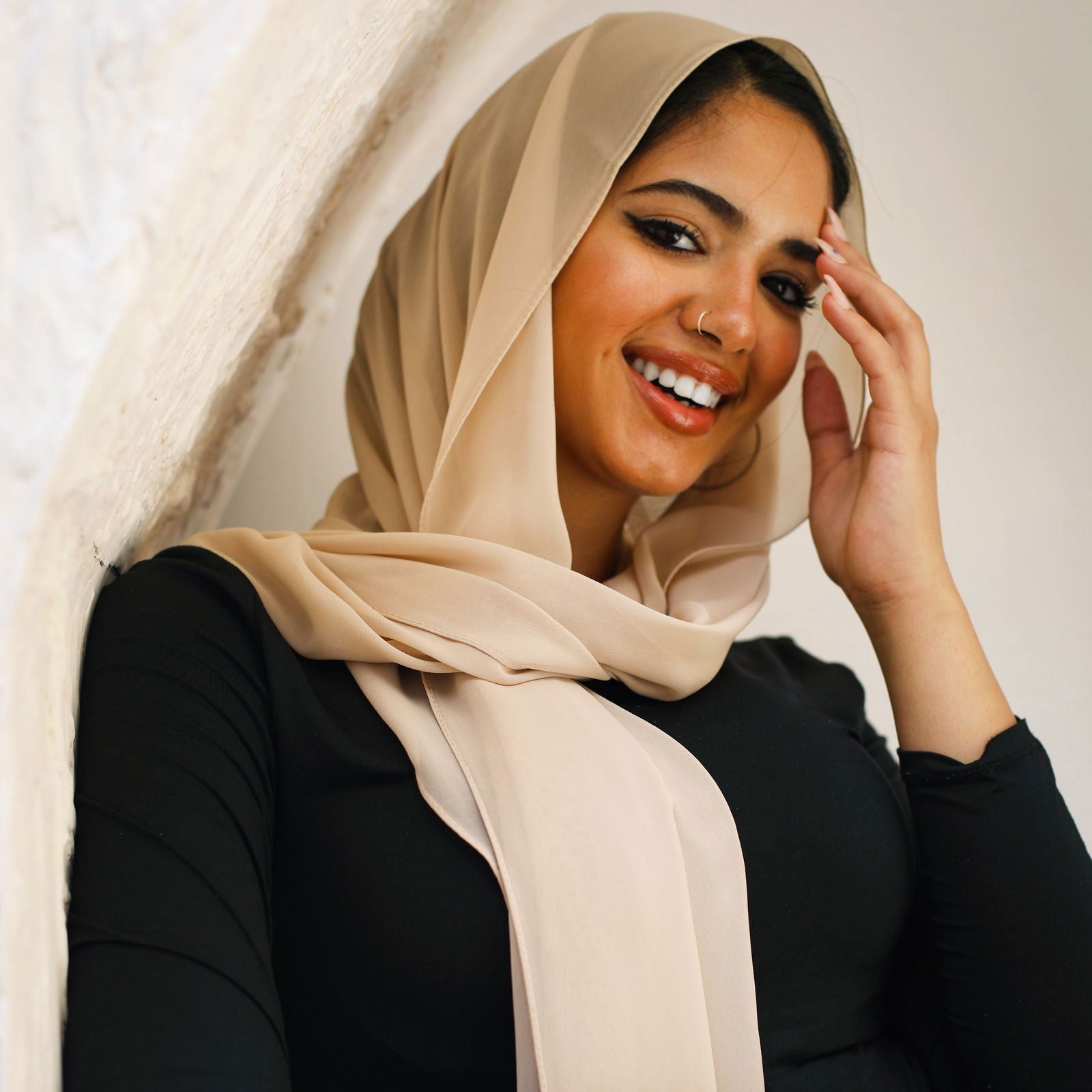 Latte Chiffon scarf - AB Essential Women Wear