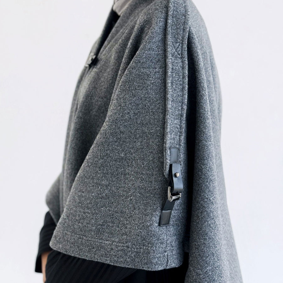 Luxurious Wool Cape Grey - AB Essential Women Wear