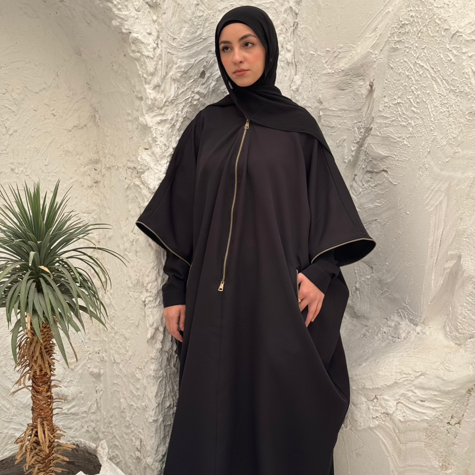 Misk Abaya - Black - AB Essential Women Wear