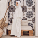 Misk Abaya - White - AB Essential Women Wear