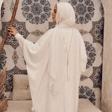 Misk Abaya - White - AB Essential Women Wear