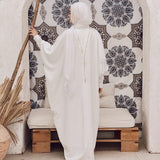 Misk Abaya - White - AB Essential Women Wear