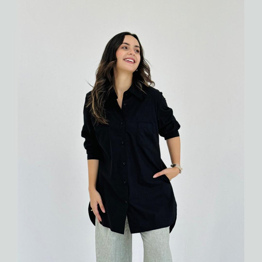 Noir Relaxed Shirt - AB Essential Women Wear