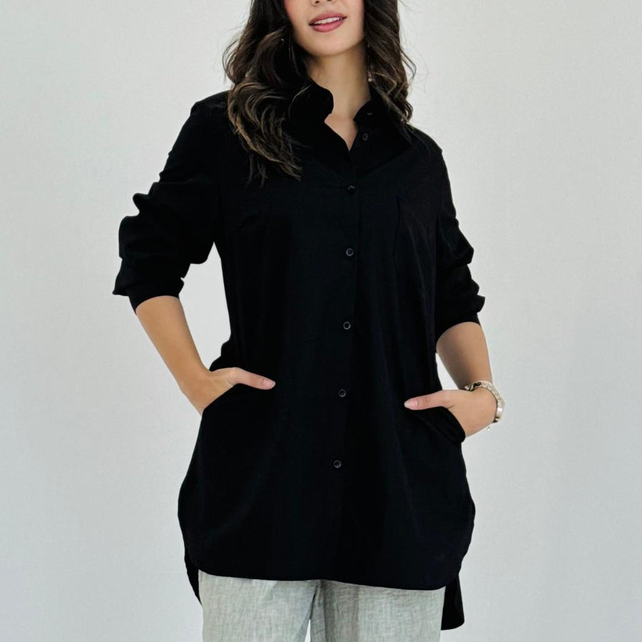 Noir Relaxed Shirt - AB Essential Women Wear