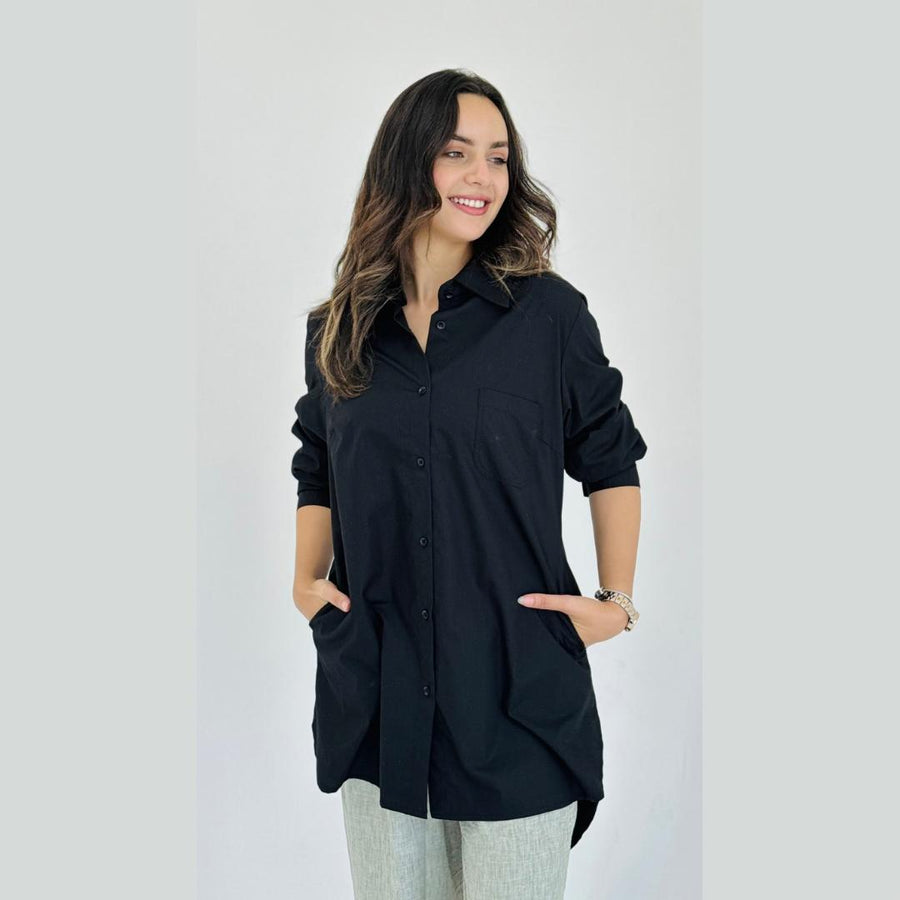 Noir Relaxed Shirt - AB Essential Women Wear