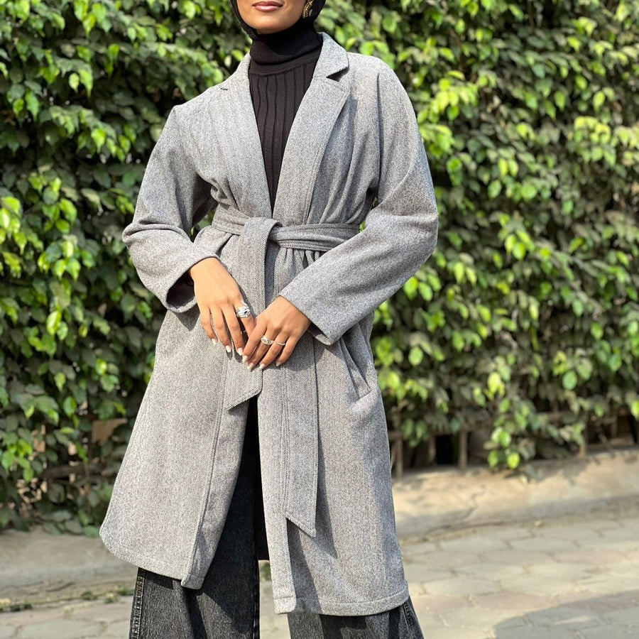 Oversized Wool Coat Grey