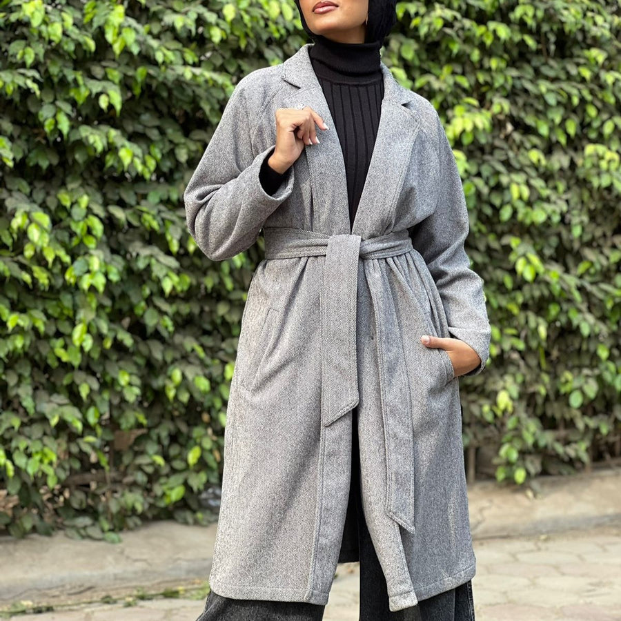 Oversized Wool Coat Grey