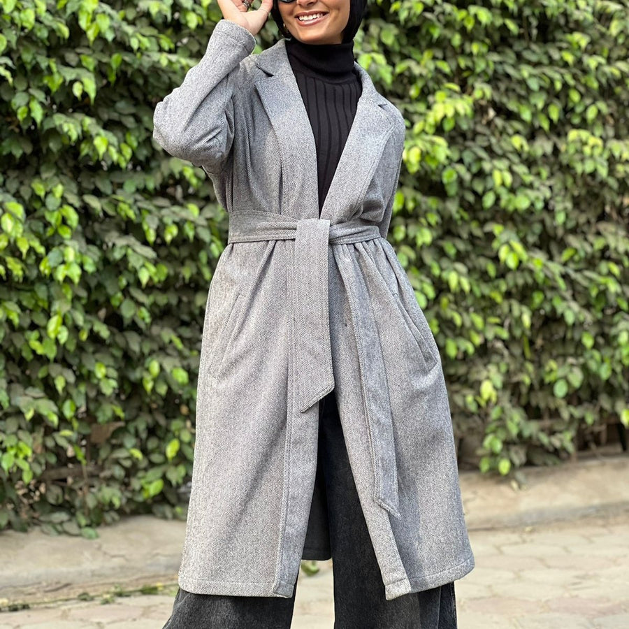 Oversized Wool Coat Grey