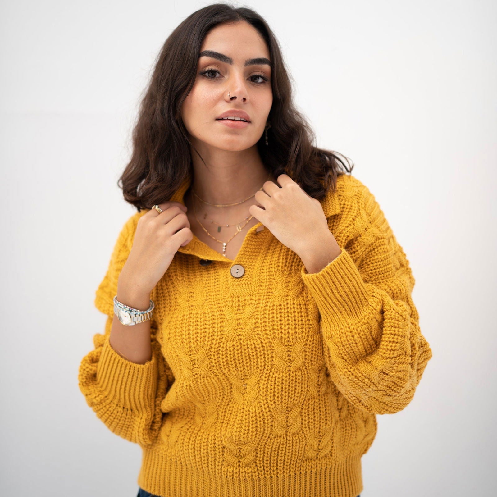 Polo Pullover - Mustard - AB Essential Women Wear