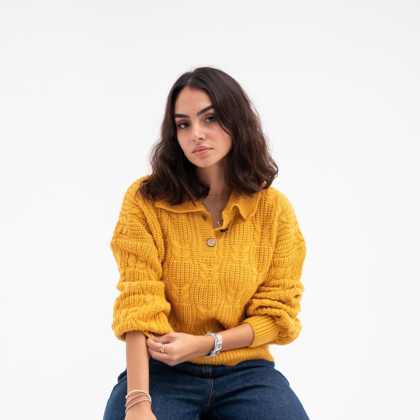 Polo Pullover - Mustard - AB Essential Women Wear