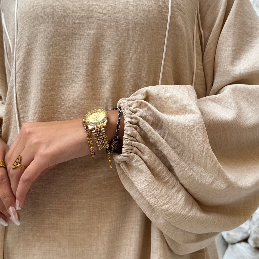 Rihanna Cloche Abaya Beige - AB Essential Women Wear