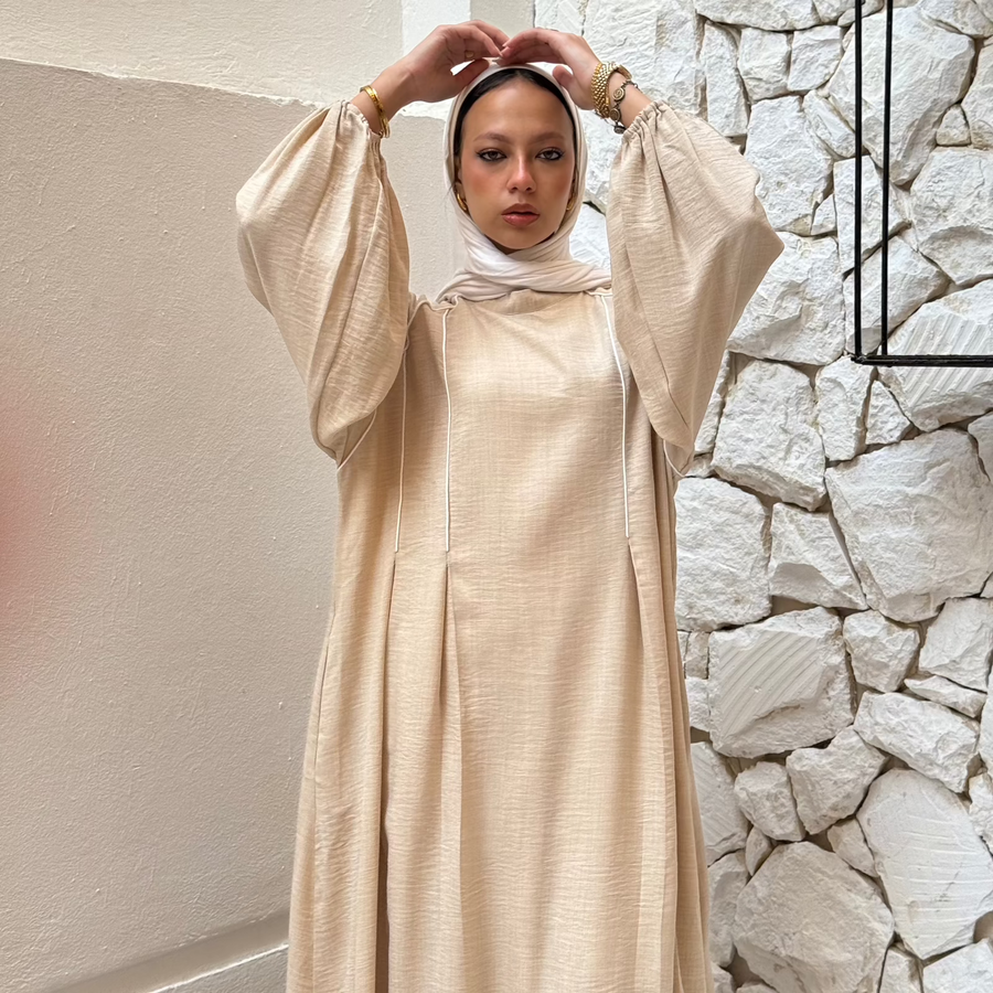 Rihanna Cloche Abaya Beige - AB Essential Women Wear