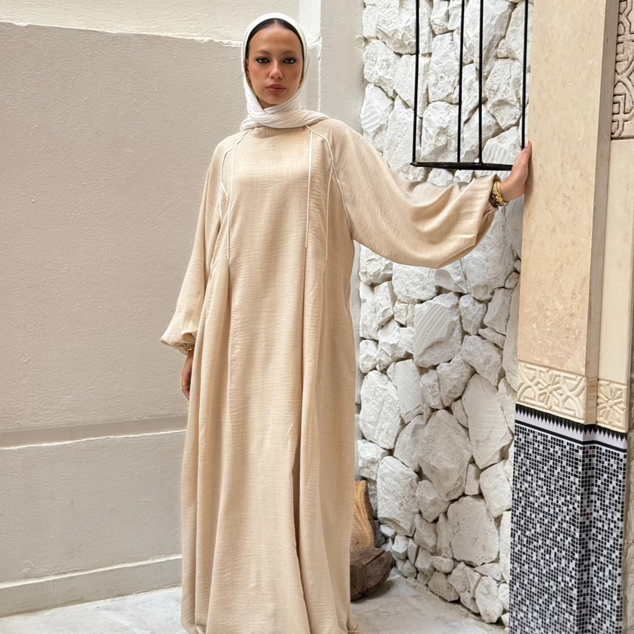 Rihanna Cloche Abaya Beige - AB Essential Women Wear