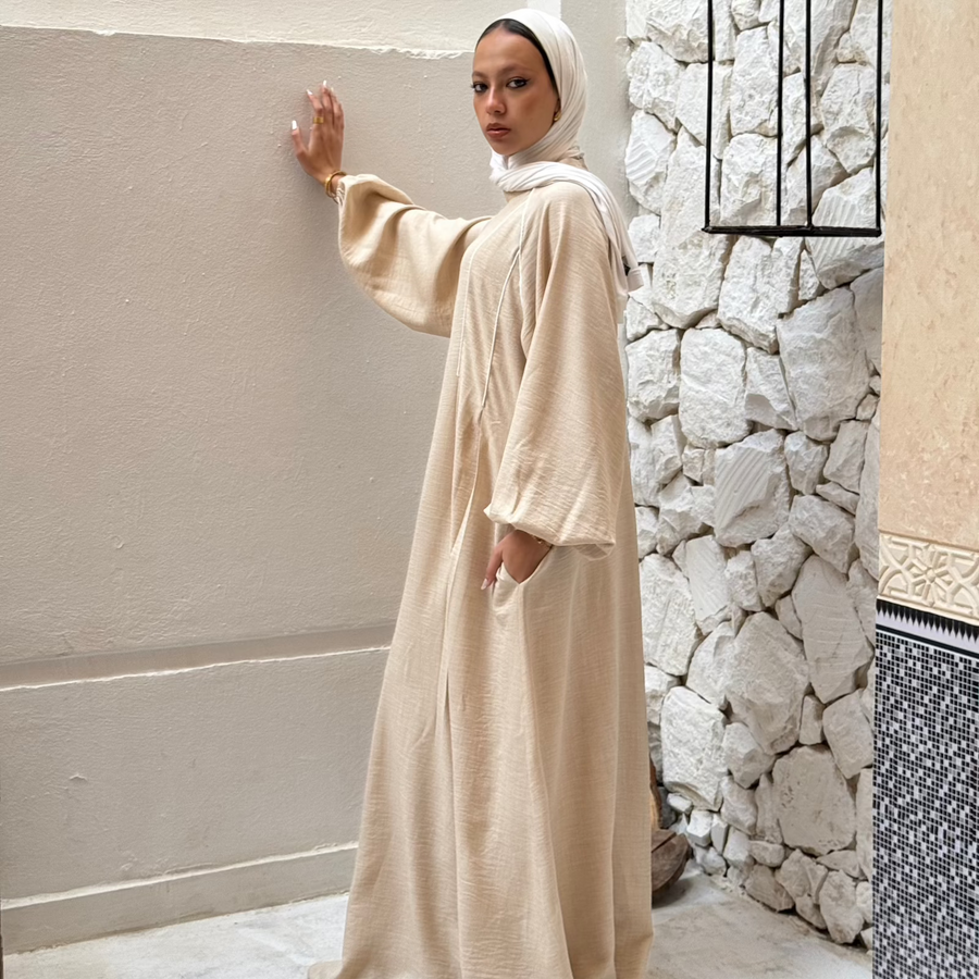 Rihanna Cloche Abaya Beige - AB Essential Women Wear
