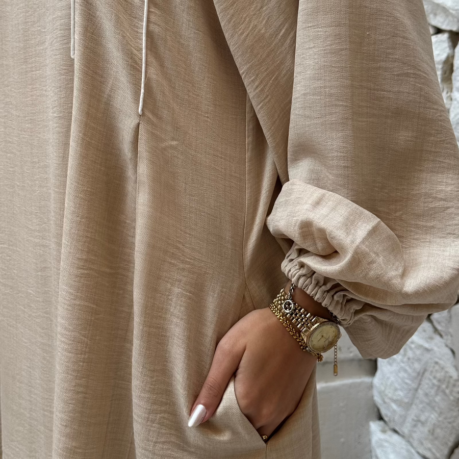 Rihanna Cloche Abaya Beige - AB Essential Women Wear