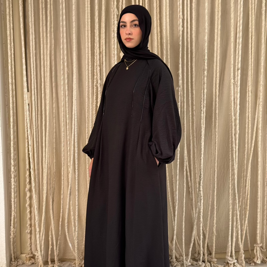 Rihanna Cloche Abaya Black - AB Essential Women Wear