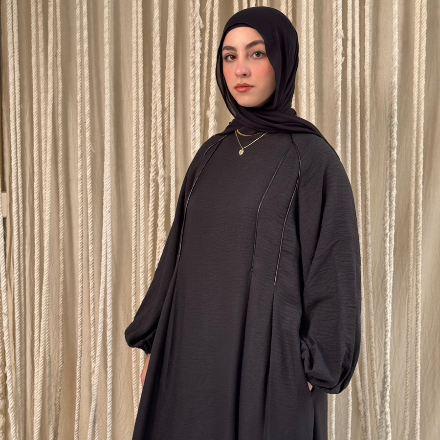 Rihanna Cloche Abaya Black - AB Essential Women Wear