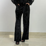 Super Velvet Black Pants - AB Essential Women Wear