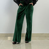 Super Velvet Green Pants - AB Essential Women Wear
