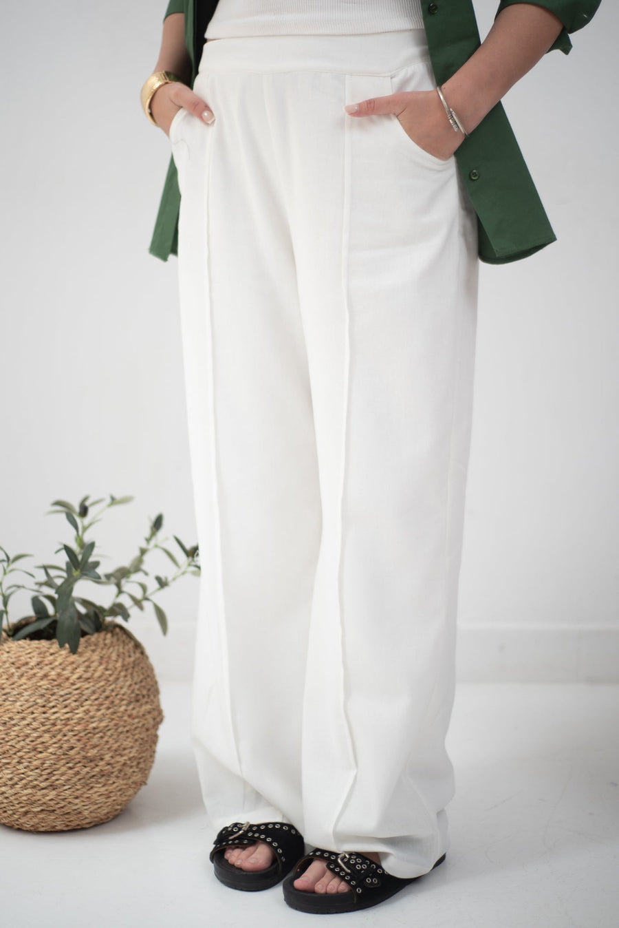 Sway Pants White - AB Essential Women Wear