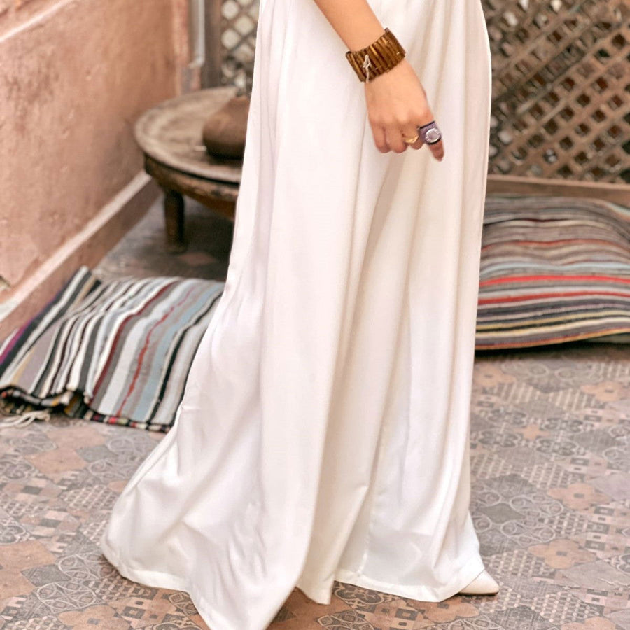 Wide Leg Pants White - AB Essential Women Wear