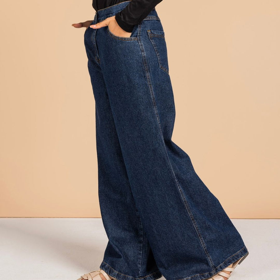 Wide Legs Jeans Pants - AB Essential Women Wear