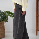 Wide Legs Jeans Pants Black - AB Essential Women Wear