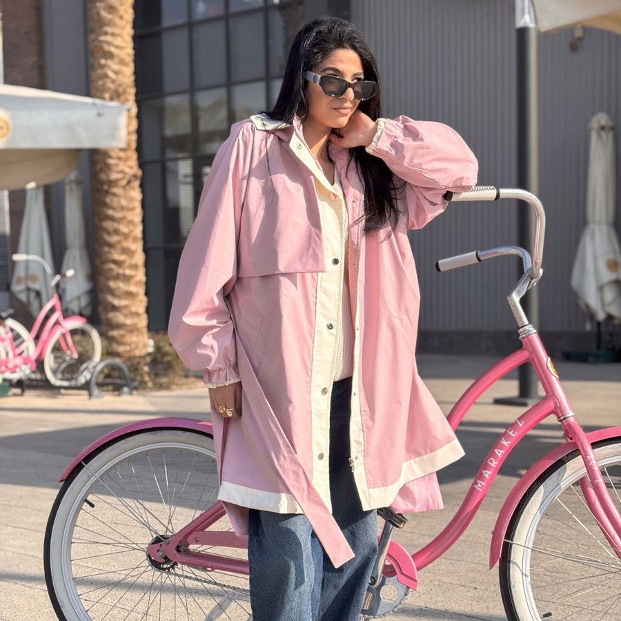 Windbreaker Coat Powder Rose - AB Essential Women Wear