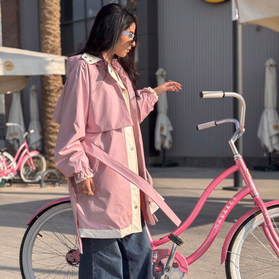 Windbreaker Coat Powder Rose - AB Essential Women Wear