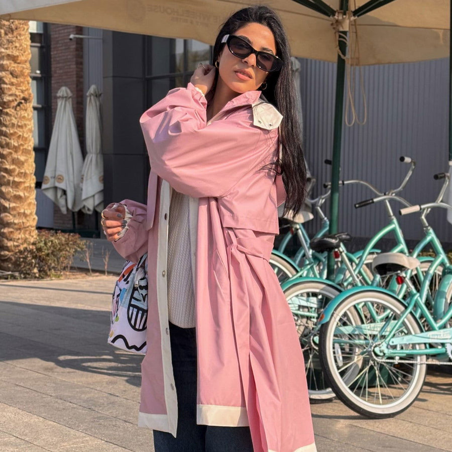 Windbreaker Coat Powder Rose - AB Essential Women Wear